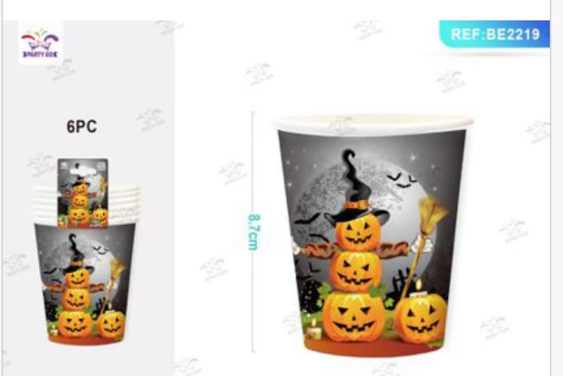 Halloween Papír Pohár 6 darabos 250 ml