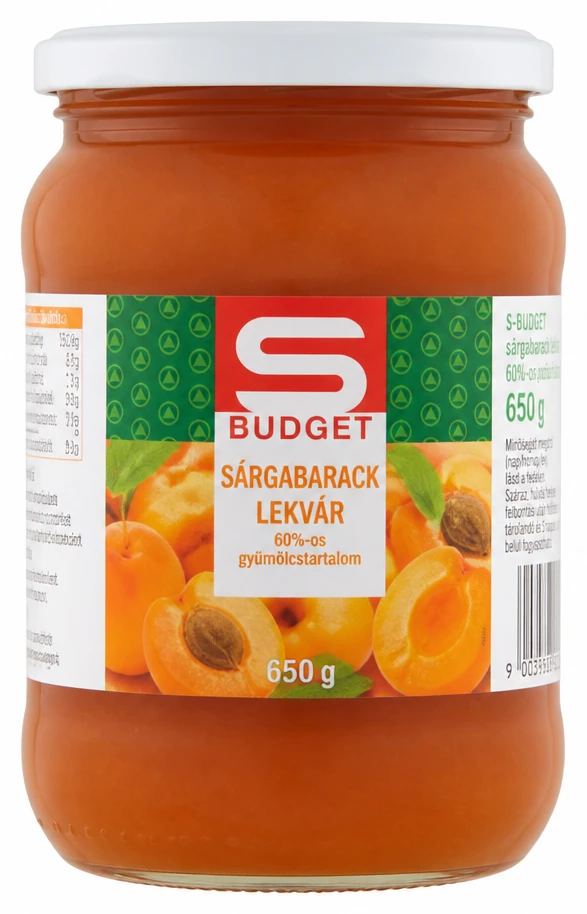S-BUDGET sárgabarack lekvár 60%-os gyümölcstartalom