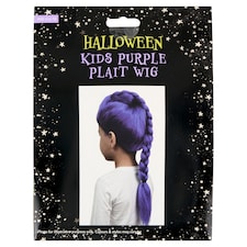 Halloween gyerek lila fonott paróka